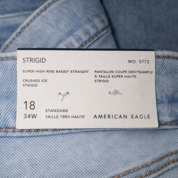 American Eagle AE Strigid Super High-Rise Distressed Baggy Straight Jeans - Picture 7 of 8
